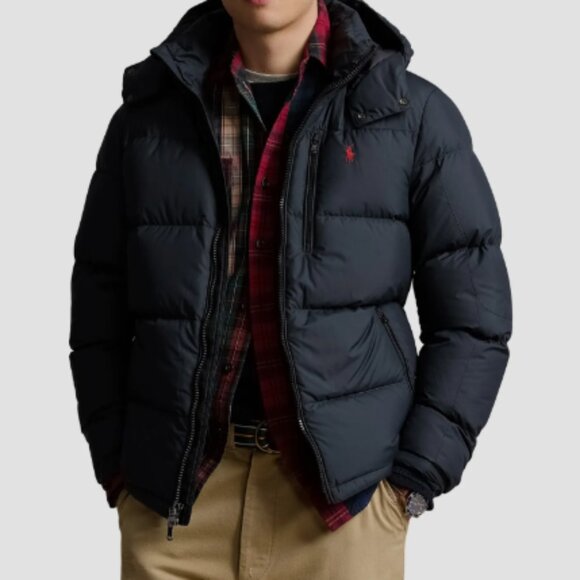 Y2K POLO Ralph Lauren Men's Black Puffer Jacket - Picture 1 of 11